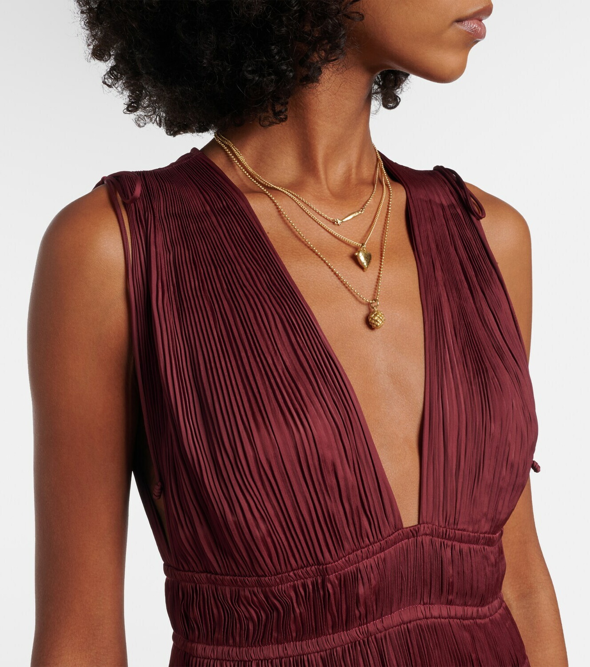 Ulla Johnson Tasneem satin plissé gown