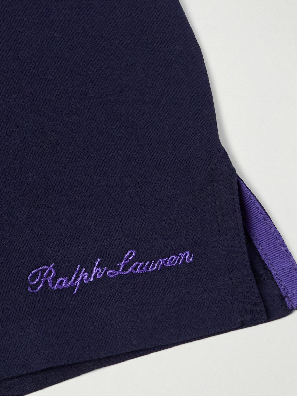 Ralph Lauren Purple label - Logo-Embroidered Cotton-Lisle T-Shirt - Blue