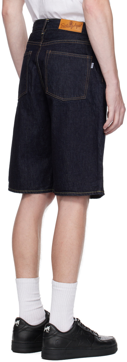 メメ ] BAPE - SHARK DENIM SHORTS A Bathing Ape Men Shark Denim