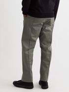 VALENTINO - Stripe-Trimmed Cotton Trousers - Green