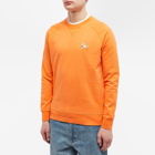 Maison Kitsuné Men's Chillax Fox Patch Classic Sweat in Neon Orange