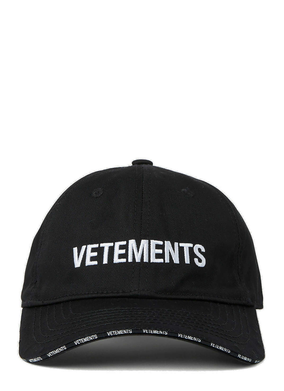 Stamped Logo Baseball Cap in Black Vetements