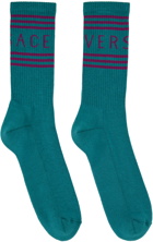 Versace Blue Athletic Socks