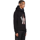Moncler Grenoble Black Embroidered Logo Hoodie