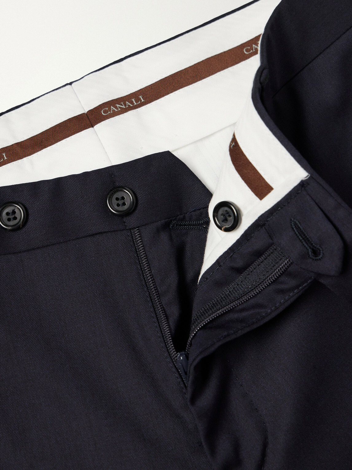 Canali - Slim-Fit Tapered Wool-Twill Suit Trousers - Blue