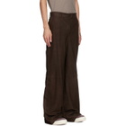 Rick Owens Brown Leather Work Pants