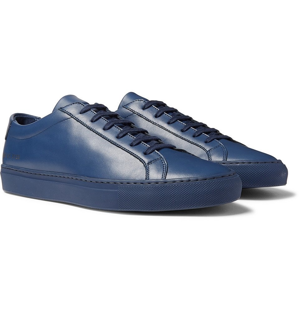 Pavers England: Navy Colour Low Top Leather Sneakers for Men
