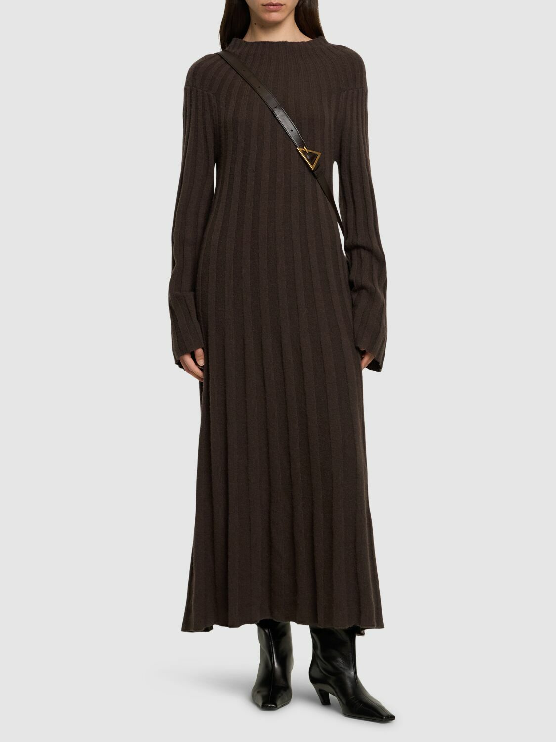 LOULOU STUDIO Irma Ribbed Knit Wool Midi Dress Loulou Studio