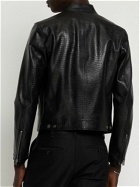 TOM FORD - Lizard Embossed Leather Biker Jacket