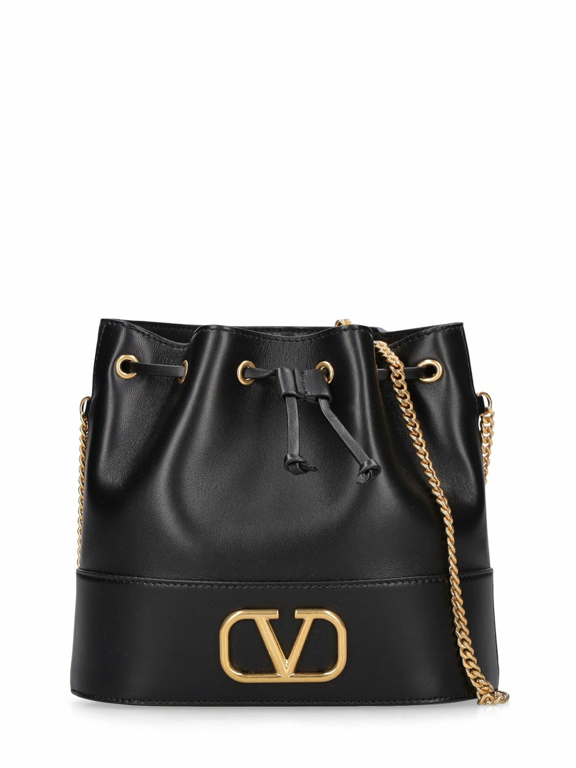 VALENTINO GARAVANI - V Logo Signature Leather Bucket Bag