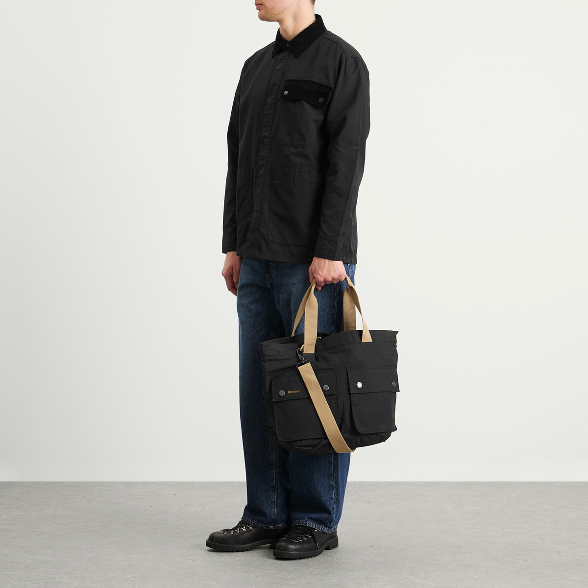 Barbour Men's Heritage + Transport Carry All Tote Bag in Black