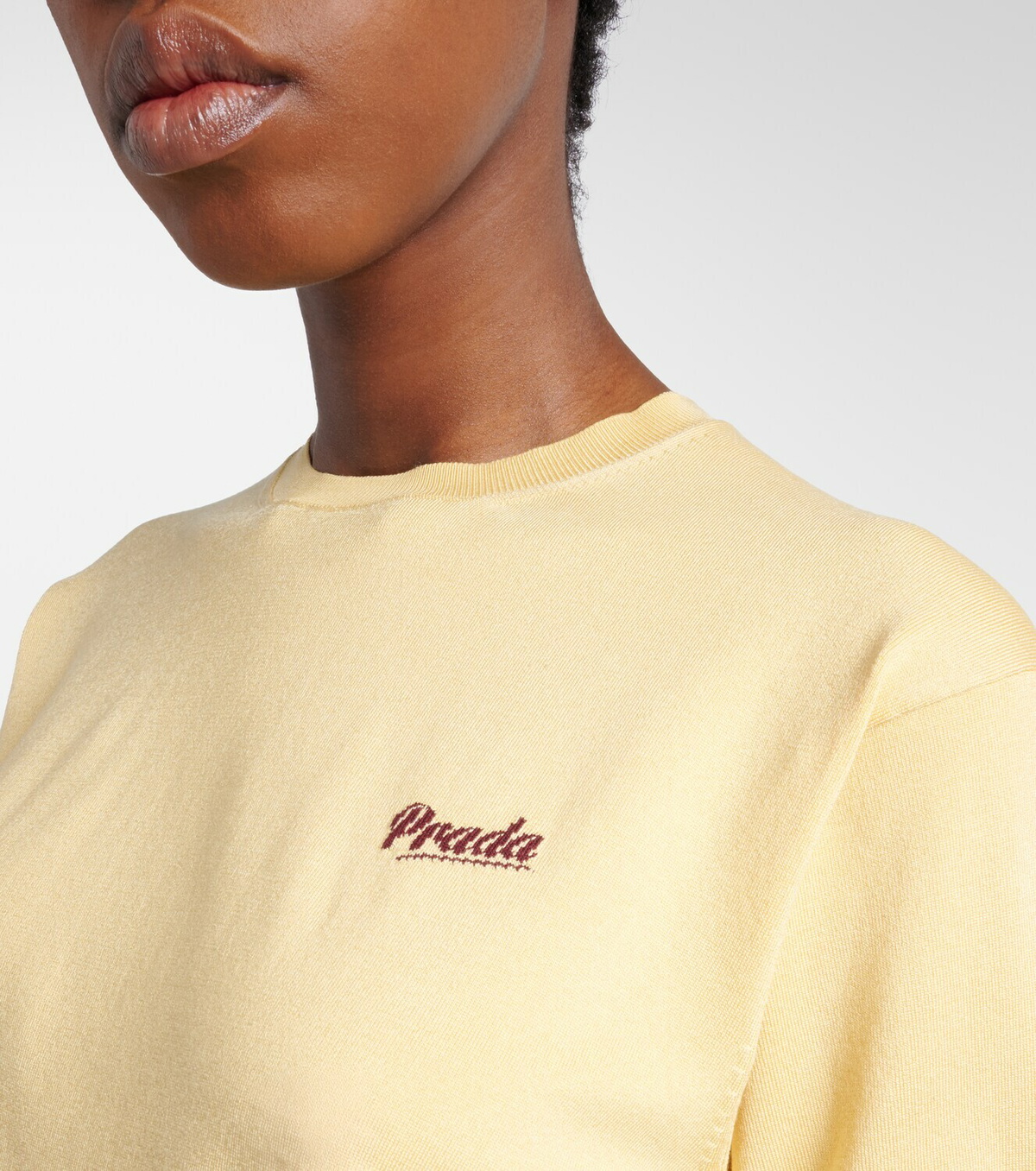 Prada Logo silk-blend top