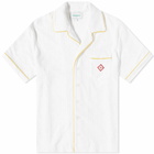 Casablanca Men's Monogram Terry Short Sleeve Shirt in White