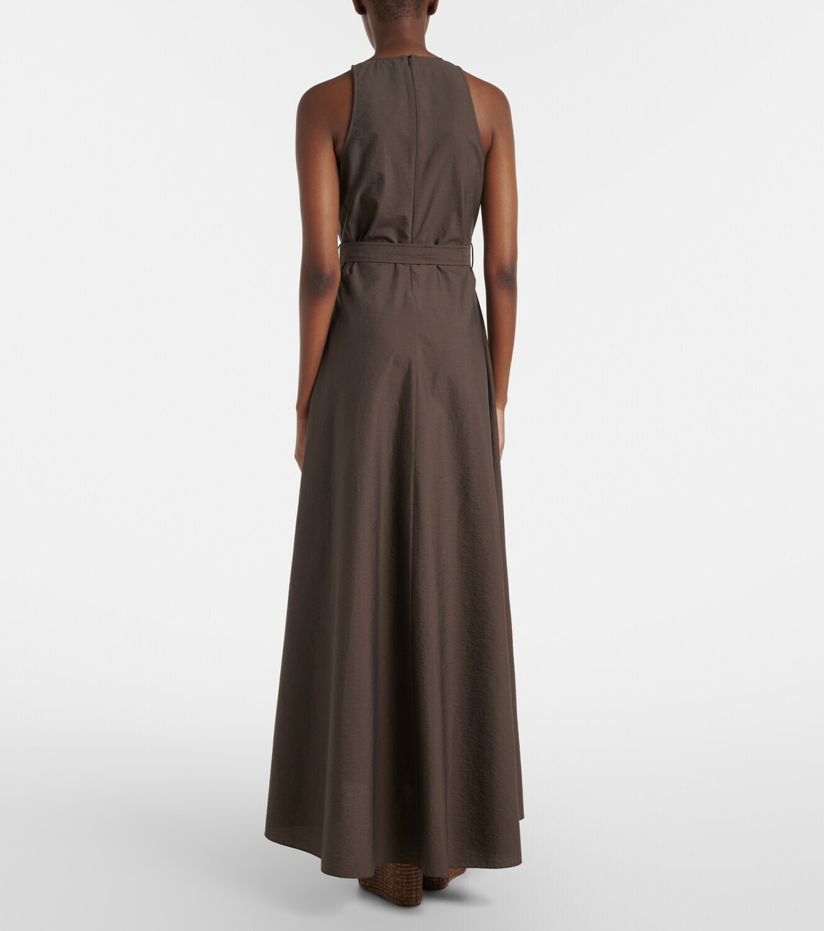 Brunello Cucinelli Belted cotton-blend maxi dress