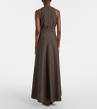 Brunello Cucinelli Belted cotton-blend maxi dress