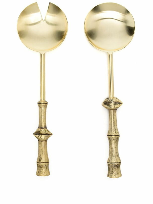 Photo: Jonathan Adler Gold-Tone Muse Bamboo Serving Set