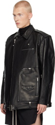Rick Owens Black Porterville Jumbo Bauhaus Stooges Leather Jacket