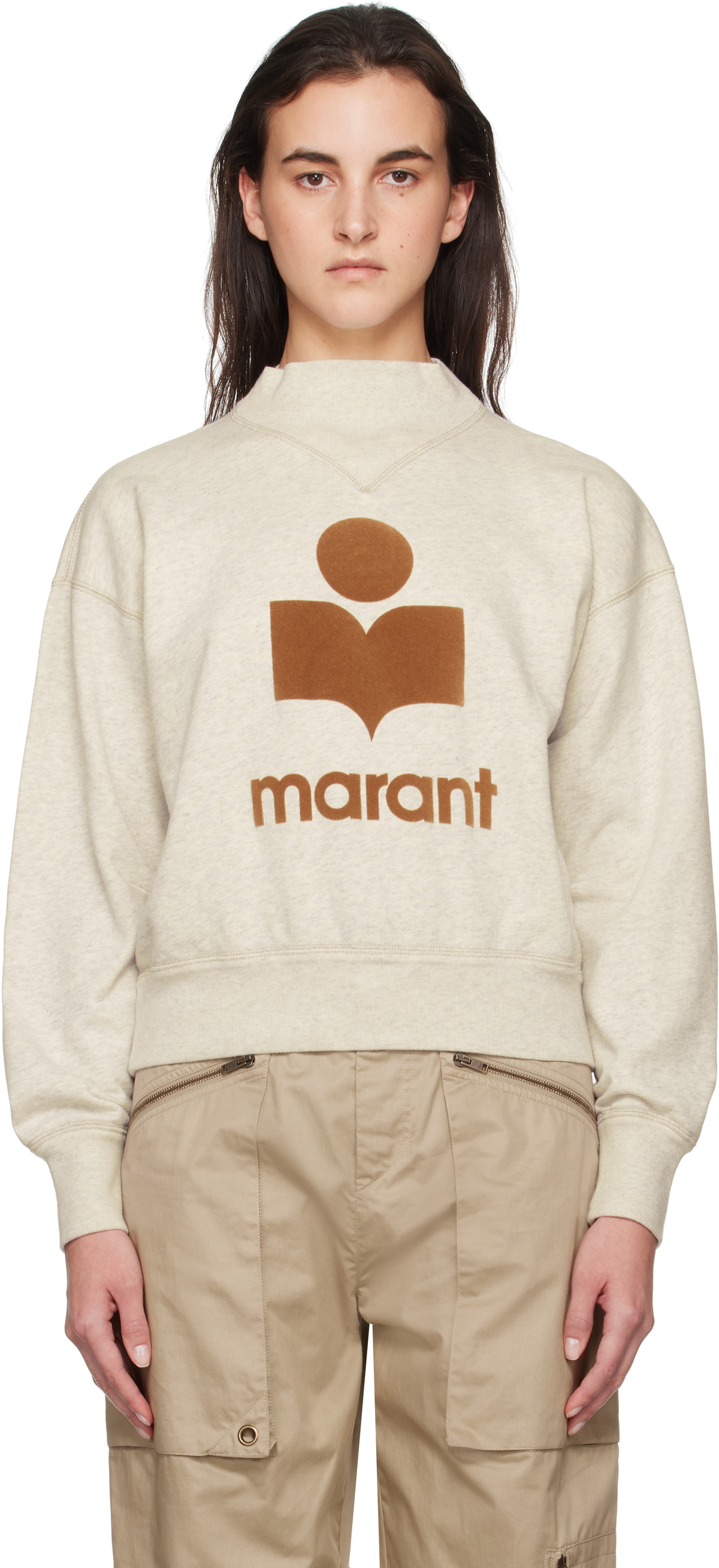 ISABEL MARANT MOBY SWEATSHIRT エクリュ　36 MOBY SWEATSHIRT Woman Ecru/Camel | ISABEL MARANT Official