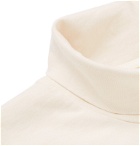Holiday Boileau - Mock-Neck Cotton-Jersey T-Shirt - Off-white