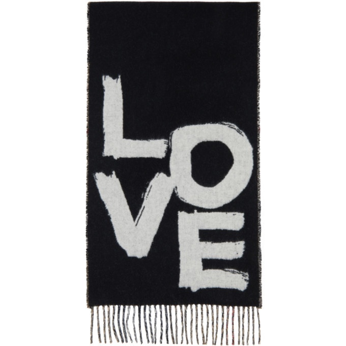 Photo: Burberry Black Cashmere Giant Check Love Scarf