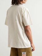 Palm Angels - Logo-Print Distressed Cotton-Jersey T-Shirt - White