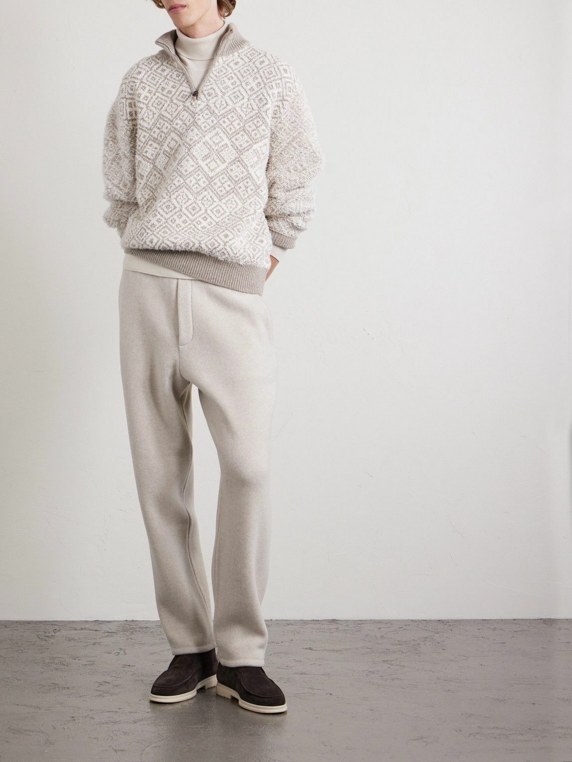 Loro Piana - Straight-Leg Wool-Blend Sweatpants - Neutrals