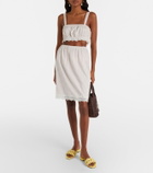 Posse Marlowe lace-trimmed polka-dot cotton midi skirt