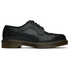 Dr. Martens Black 3989 Yellow Stitch Smooth Brogue Derbys