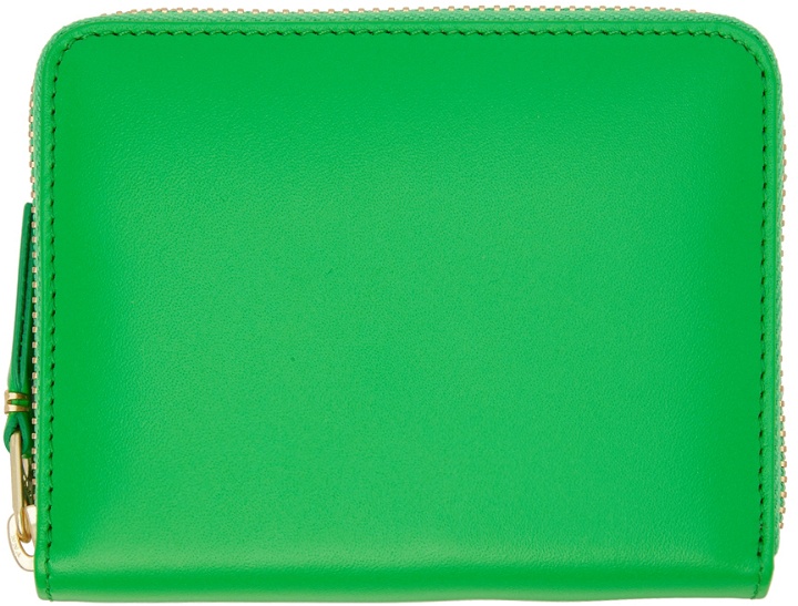 Photo: COMME des GARÇONS WALLETS Green Leather Multicard Zip Card Holder