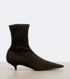 The Row Liisa suede ankle boots