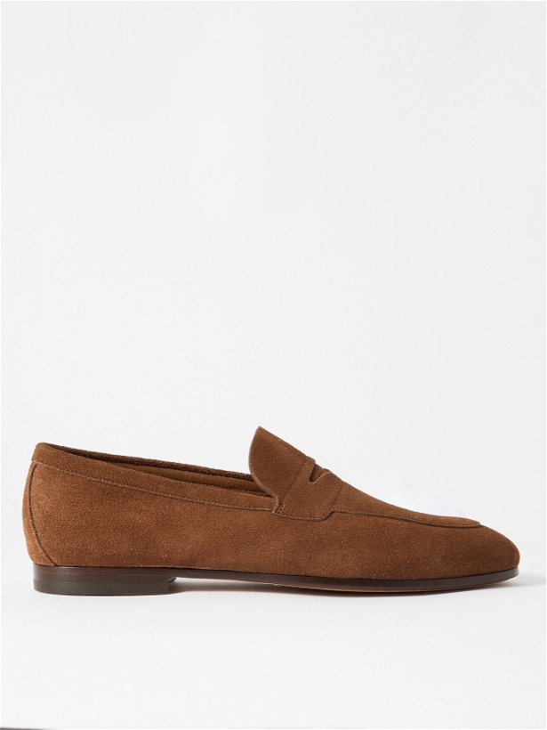 Photo: HUGO BOSS - Suede Penny Loafers - Brown
