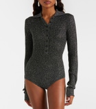 The Frankie Shop Solana knitted lamé bodysuit