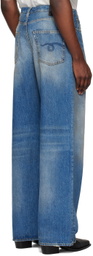 R13 SSENSE Exclusive Blue Damon Pleated Jeans