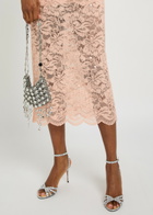Rabanne Sequin-embellished Stretch-lace Midi Skirt Salmon