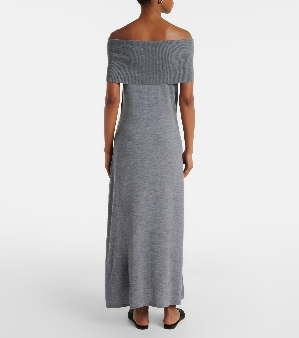 Jardin des Orangers Off-shoulder virgin wool maxi dress