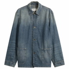 Maison Margiela Men's Denim Shirt Jacket in Washed Blue