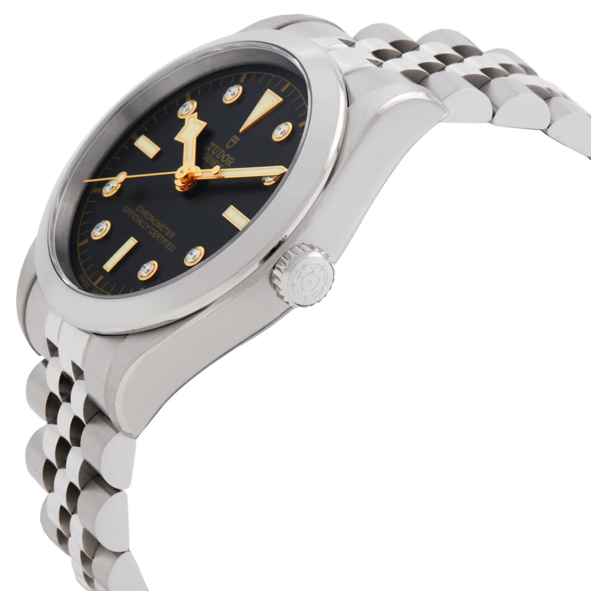 Tudor Automatic Diamond Black Dial Watch M79680-0004