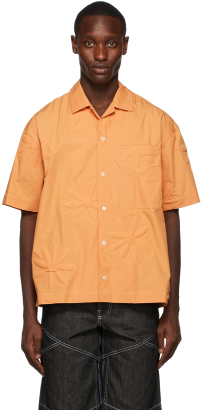 Photo: Jacquemus Orange La Montagne 'La Chemise Jean' Shirt
