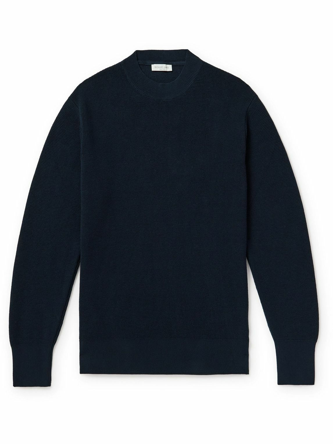 Richard James - Waffle-Knit Organic Cotton Sweater - Blue
