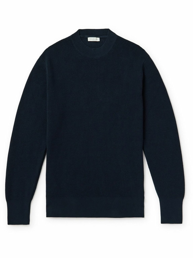 Photo: Richard James - Waffle-Knit Organic Cotton Sweater - Blue