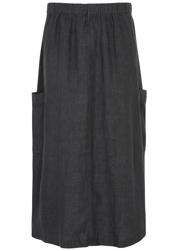 Photo: Eileen Fisher Linen Midi Cargo Skirt Dark Grey