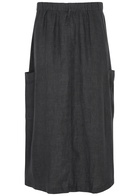 Eileen Fisher Linen Midi Cargo Skirt Dark Grey