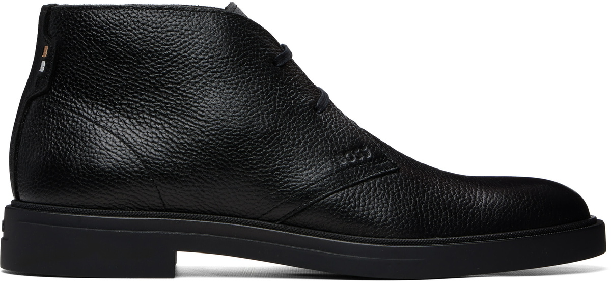 BOSS Black Wool-Lined Chukka Boots