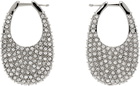 Coperni Silver Crystal-Embellished Medium Swipe Earrings