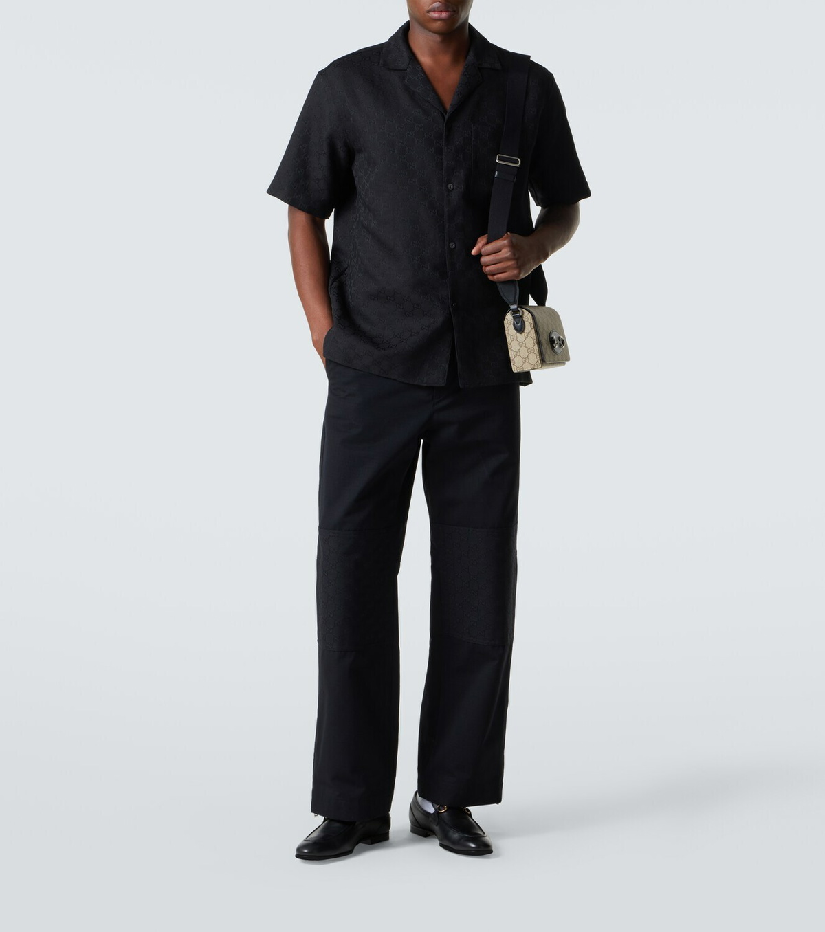 Gucci GG Canvas linen-blend bowling shirt