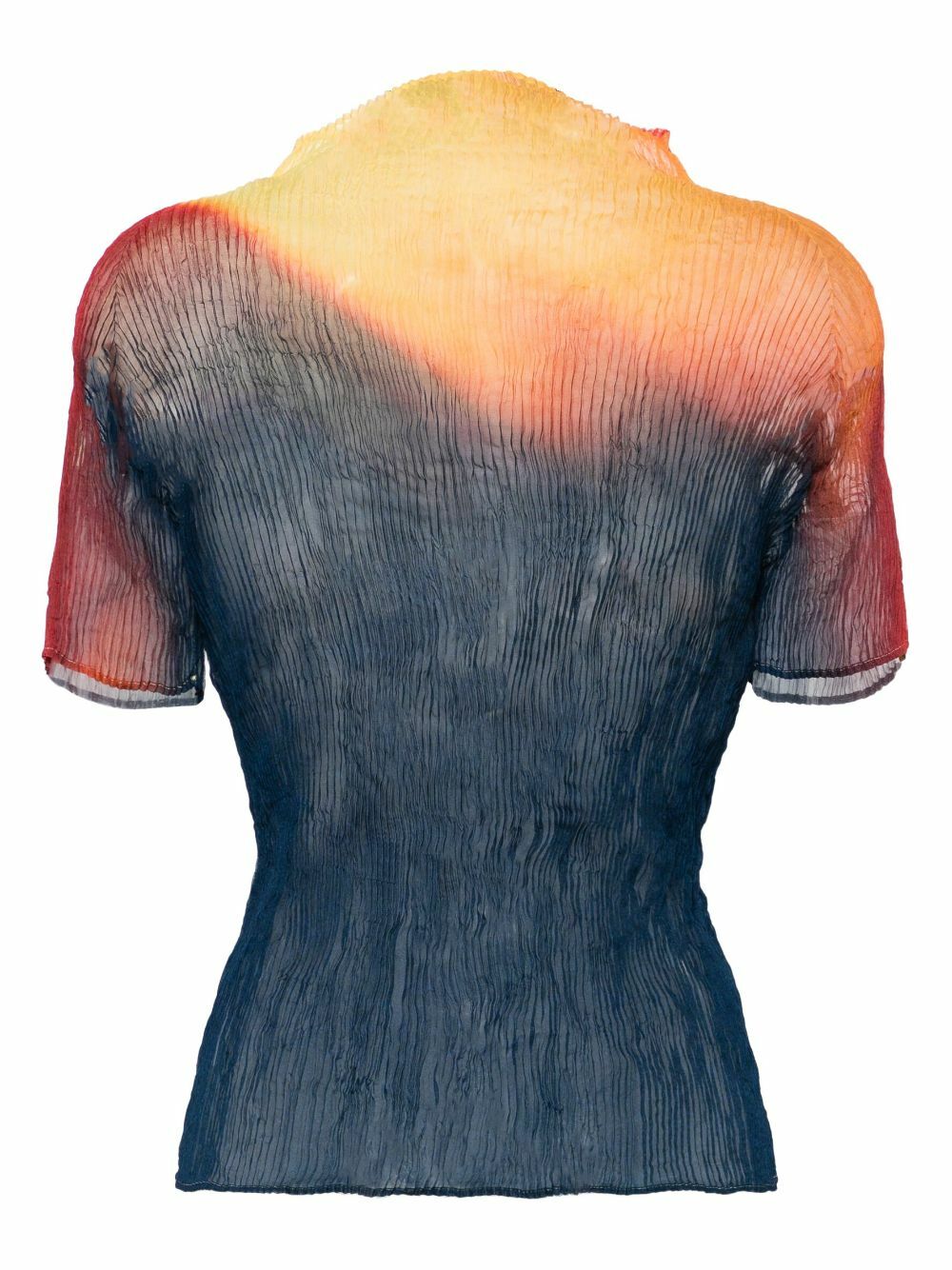Issey Miyake Orange Gradient Effect Pleated Top Issey Miyake Men