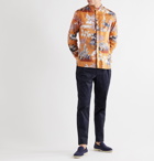 Etro - Grandad-Collar Printed Cotton Shirt - Yellow