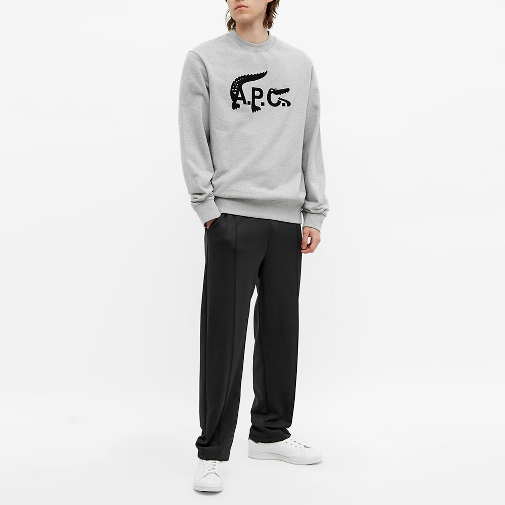 A.P.C. x Lacoste Crew Sweat in Heathered Grey A.P.C.