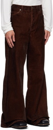COÛT DE LA LIBERTÉ Brown Victor Suede Twill Wide Leg Trousers