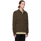 Lemaire Brown Knitted Military Shirt Jacket